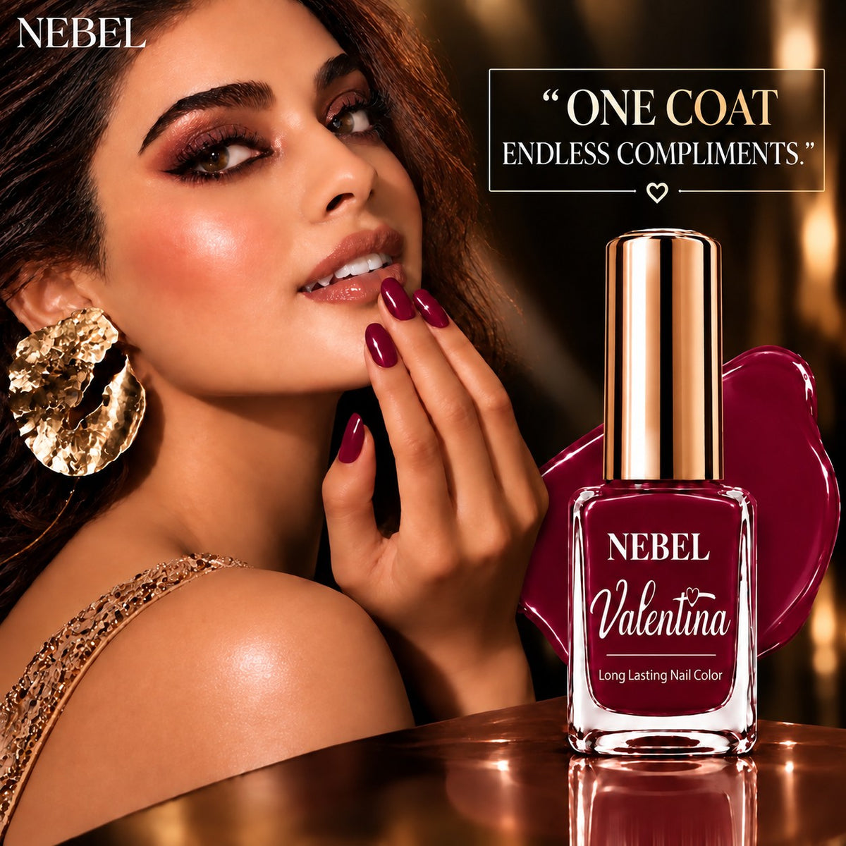 Deep berry-Red & Pure White Valentina Long Lasting Nail Color Combo Pack