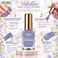 Pastel Blue & Pure White Valentina Long Lasting Nail Color Combo Pack