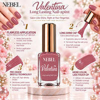 Blush Pink & Pure White Valentina Long Lasting Nail Color Combo Pack